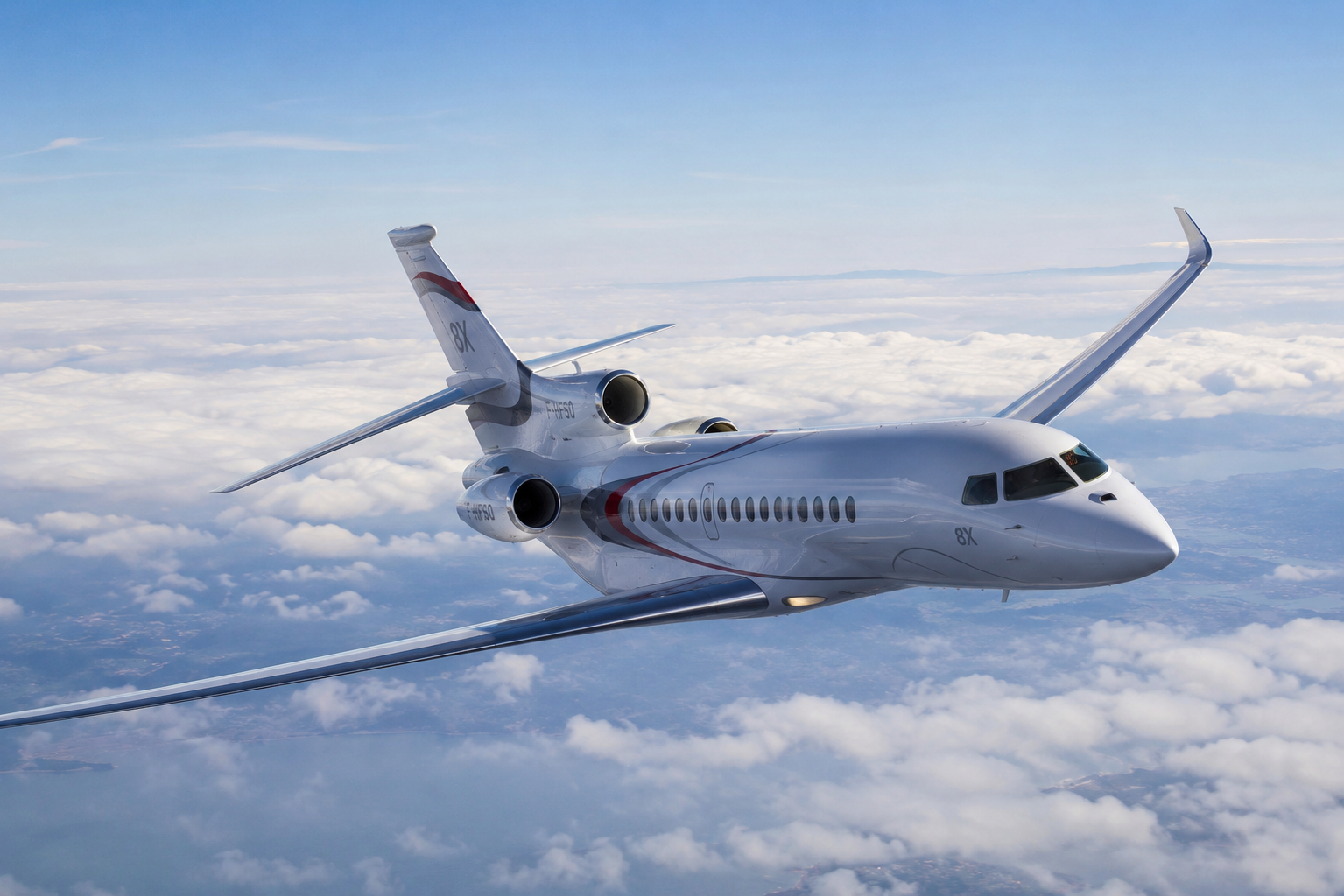 Premium private jet interior and exterior